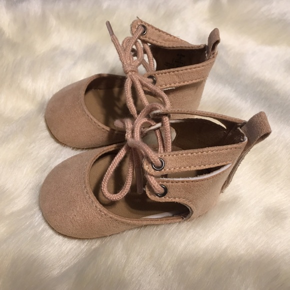 Baby ankle tie flats! (Blush colored!) - Picture 2 of 3